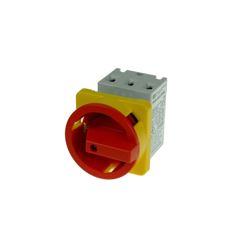 PM69-3020-RY64  Sezionatore da pannello  3 poli 20A 64x64mm  Manico rosso e giallo