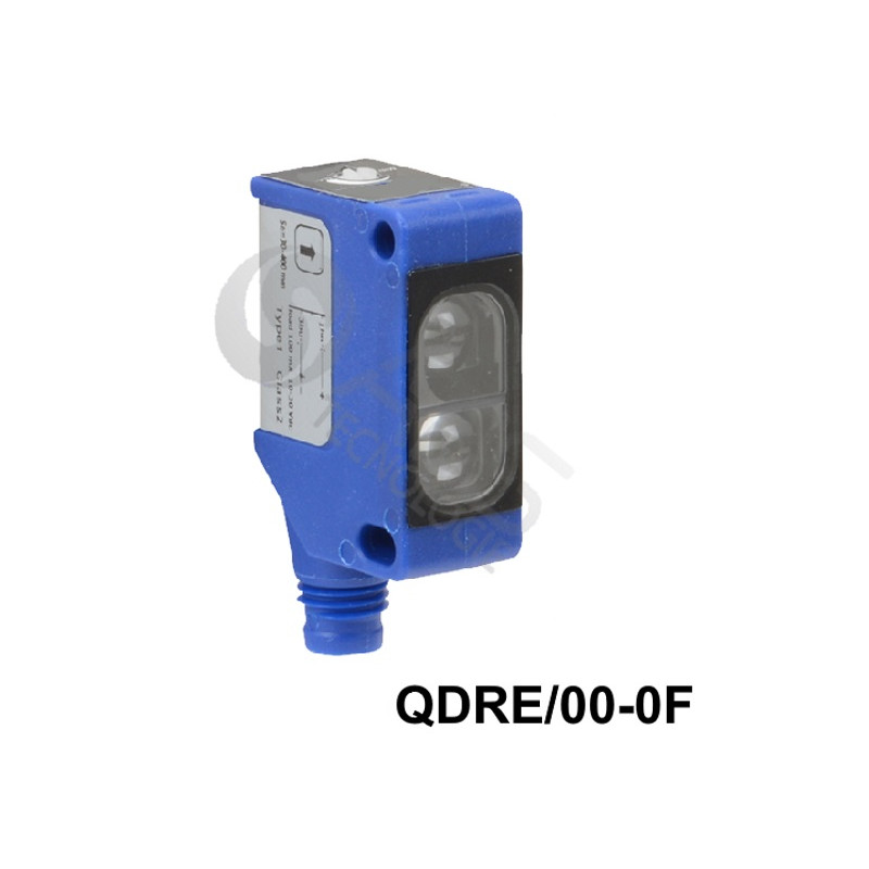 QDRE/00-0F   Sensore a barriera foto elettrico blocco emettitore di raggi infrarossi passanti Connettore M8 10 30 Vdc corpo 31.2