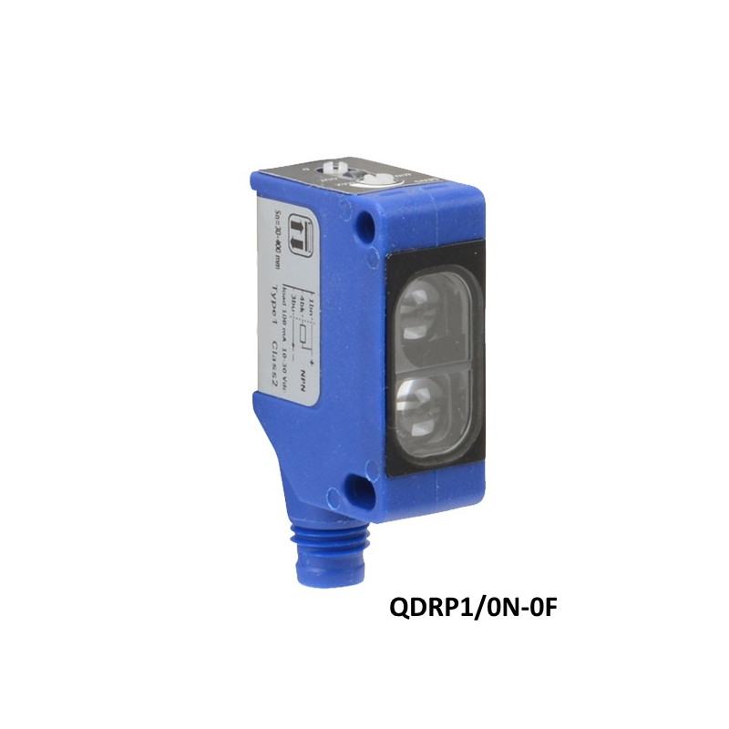 QDRP1/0N-0F   Sensore fotoelettrico polarizzato Retro reflex con catarifrangente   10 30Vdc   NO NC NPN  Sn 5m  corpo BS 31.2x12