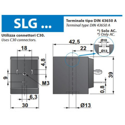 SLG-110A   Solenoide da 30 mm  F 13 110 Vac  50 Hz  14 V