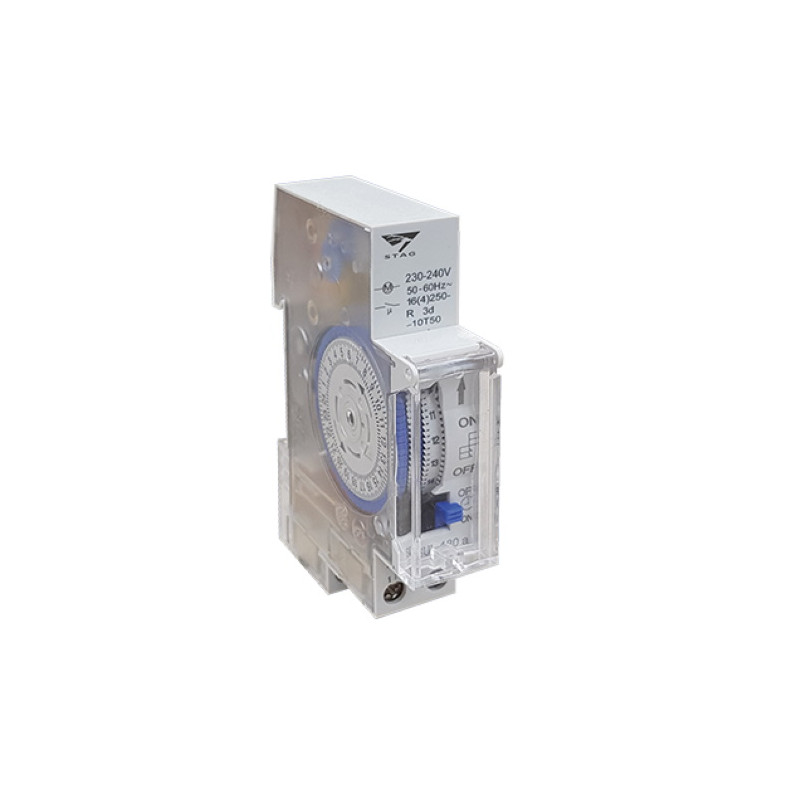 SMT-96-1C   Temporizzatore meccanico  24 ore su 72 segmenti  230 240Vac 50 60Hz 1 uscita relè 16A 250V