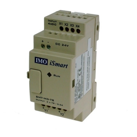 SMT-MD-T8   Modulo di espansione iSmart  24Vdc   4 ingressi 24 Vcc  4 uscite transistor  24 Vcc  500 mA