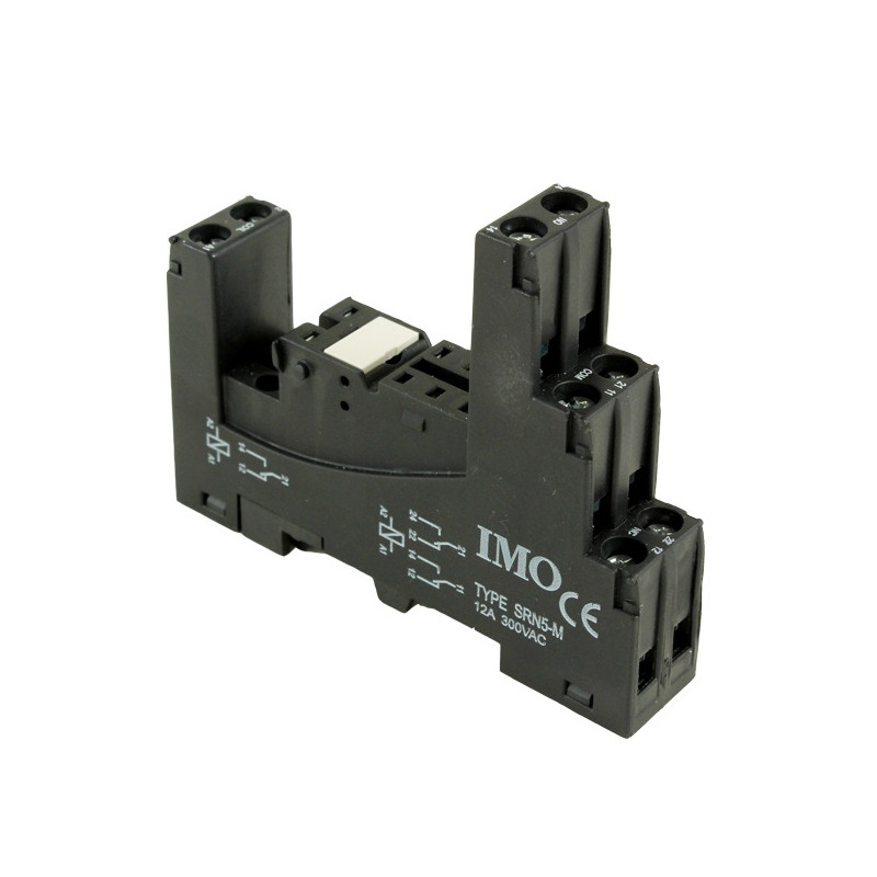 SRN5-M Zoccolo relè  tarchetta per relè SRRHN  montaggio su barra Din  T35  8 pin  singoloPDM  PLM  PRC  PDL  PVR  PVM