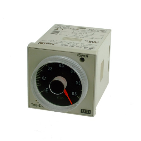 TA8-DA100-230AC   Timer montaggio a pannello 0 06 m 12 m  CO bipolare 5 A  8 pin octale  funzione di ritardo alla diseccitazione