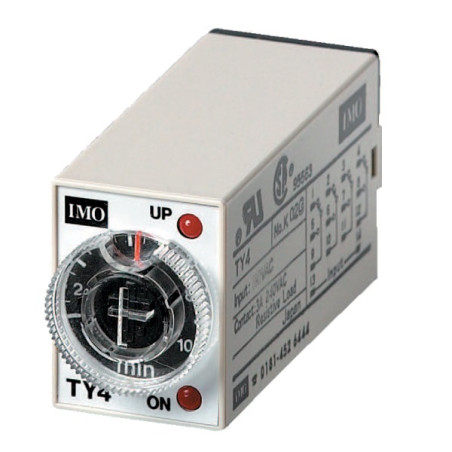 TY4-24AC   Timer Relè temporizzato 24VAC  4PCO 6A  da 0 1s a 100h  Plug in a 14 pin