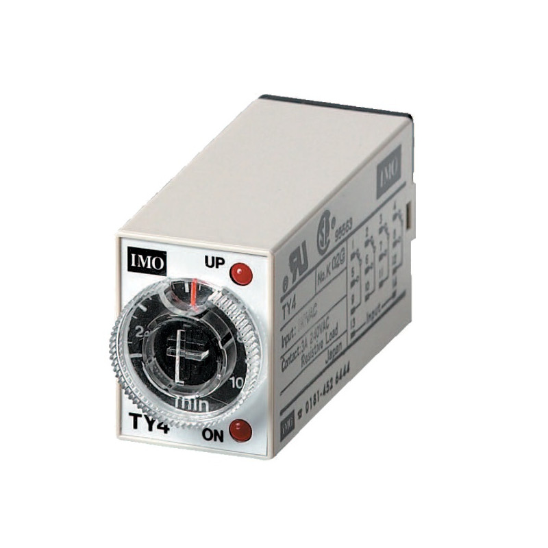 TY4-24DC   Timer Relè temporizzato 24VDC  4PCO 6A  da 0 1s a 100h  Plug in a 14 pin