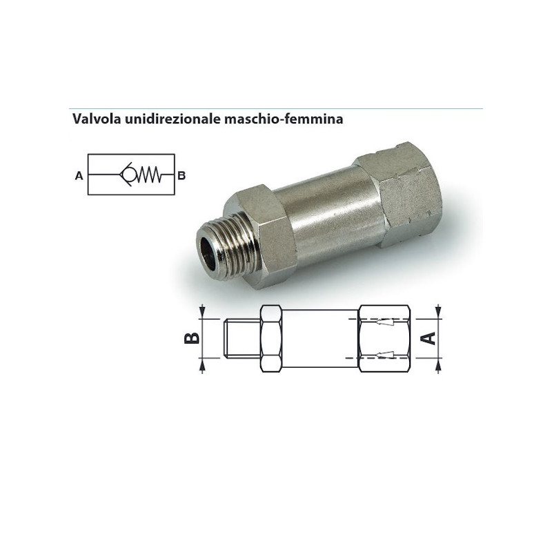 VUFM8   Valvola unidirezionale femmina   maschio G 1/8