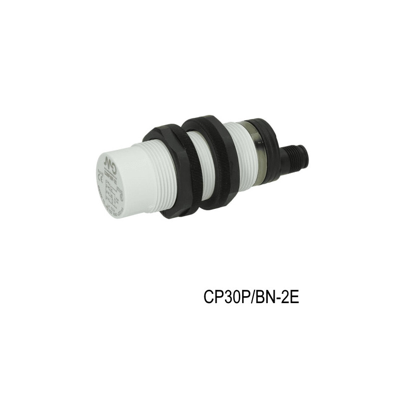 C30P/BN-2E  Sensore capacitivo M30  Corpo in plastica  Sn 4  25mm Non Schermato 10 40Vdc  NPN  NO NC conn  M12  IP67