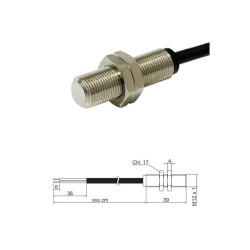 D1211BPTZ196NXH   Sensore Magnetico Cilindrico Filettato M12   Corpo inox AISI316  cavo PTFE 2 fili 2 mtl   NO  10 230VAC DC  IP