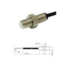 D1211BPTZ196NXH   Sensore Magnetico Cilindrico Filettato M12   Corpo inox AISI316  cavo PTFE 2 fili 2 mtl   NO  10 230VAC DC  IP