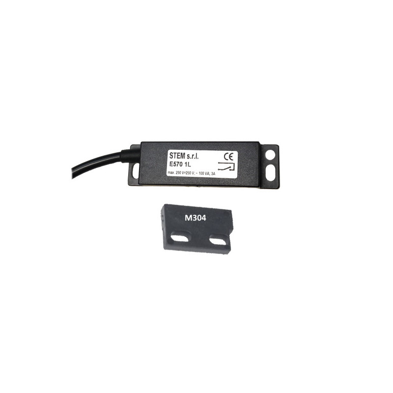 E5701LMA0200   Sensore Magnetico Rettangolare 88 x 25  uscita  NO   uscita cavo sinistro 1,8 m  PVC  con magnete M304