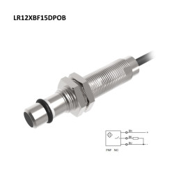 LR12XBF15DPOB   Sensore induttivo per alte pressioni fino a 500 Bar  M12 PNP NO  Alim 10   30 Vdc  SN 1,5 mm Collegamento  Cavo 