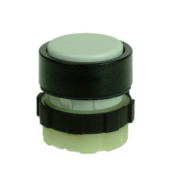 BS3DLWHITE   Pulsante luminoso  ritorno a molla  bianco  ghiera nera