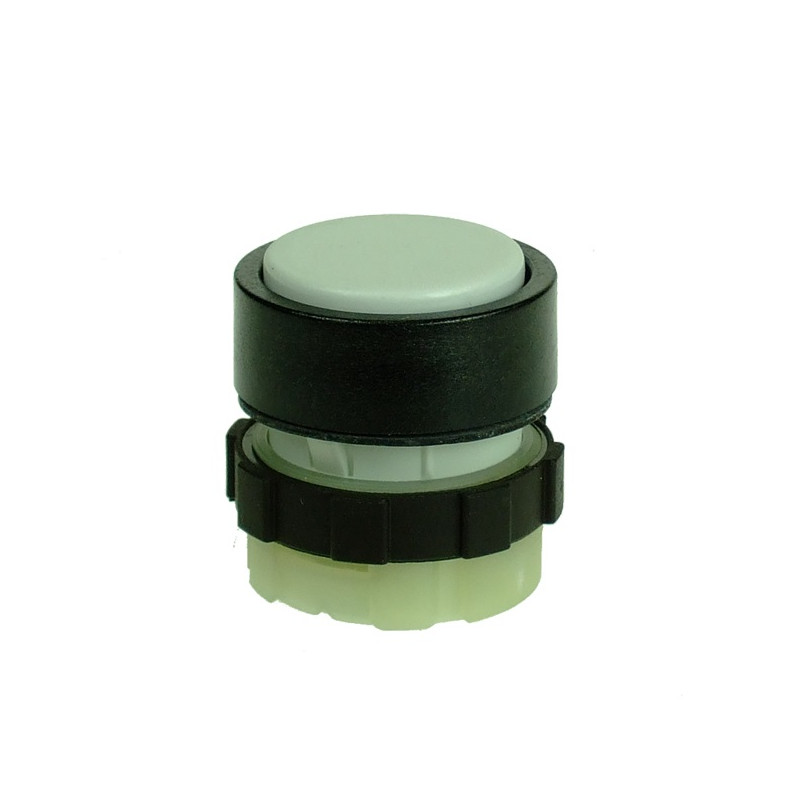 BS3DLWHITE   Pulsante luminoso  ritorno a molla  bianco  ghiera nera