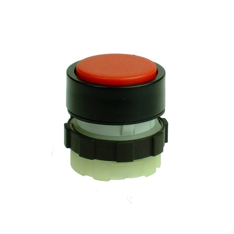 BS3DRRED   Pulsante  passo passo rosso  ghiera nera