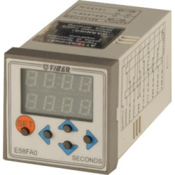 E58.BM.H5.A0.U0   Temporizzatore digitale multitensione 24 Vac Vcc   100 240Vac 50  60 Hz   scala 99h 59min  multifunzione