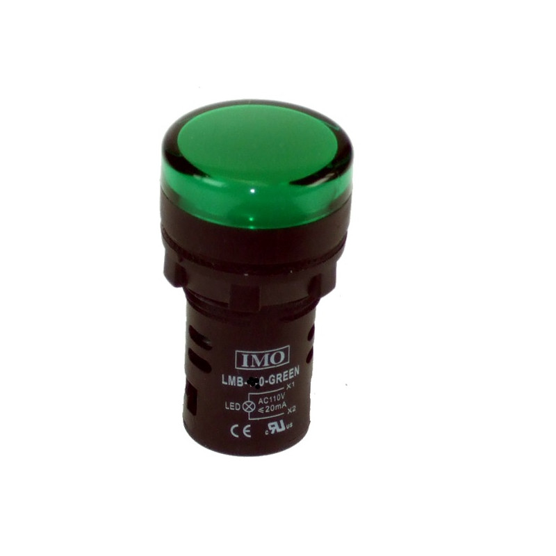 LMB-24-GREEN   Lampada pilota D 22 mm a LED 24Vac dc  luce verde  IP65