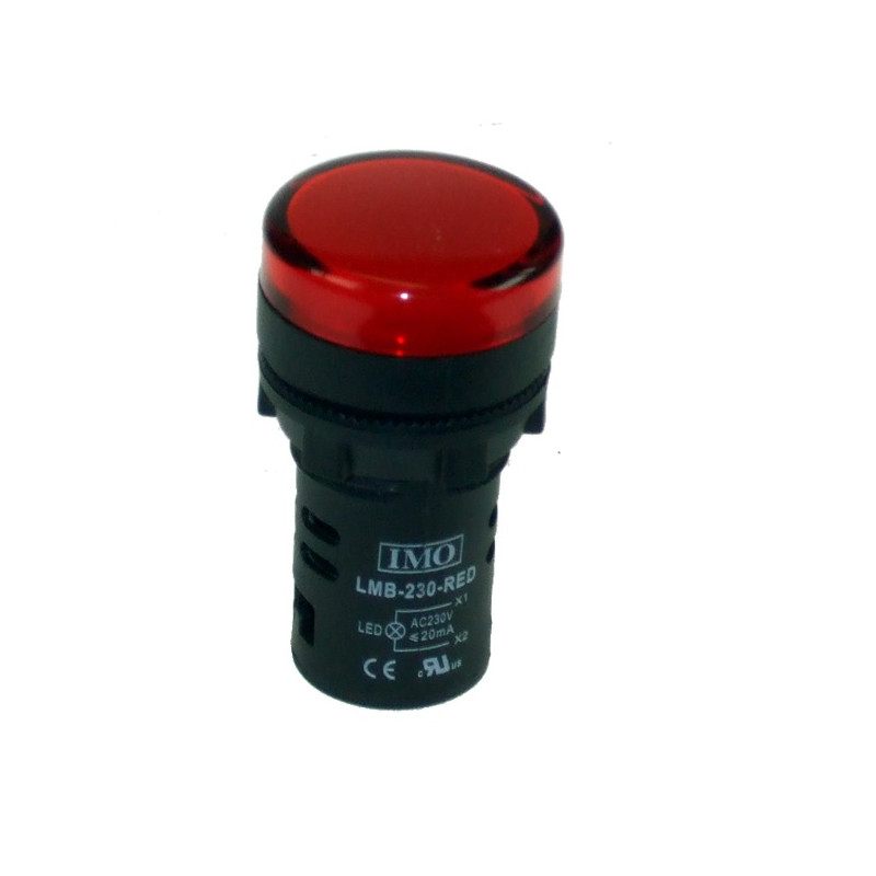 LMB-24-RED   Lampada pilota D 22 mm a LED 24Vac dc  luce rossa  IP65