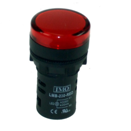 LMB-24-RED   Lampada pilota D 22 mm a LED 24Vac dc  luce rossa  IP65