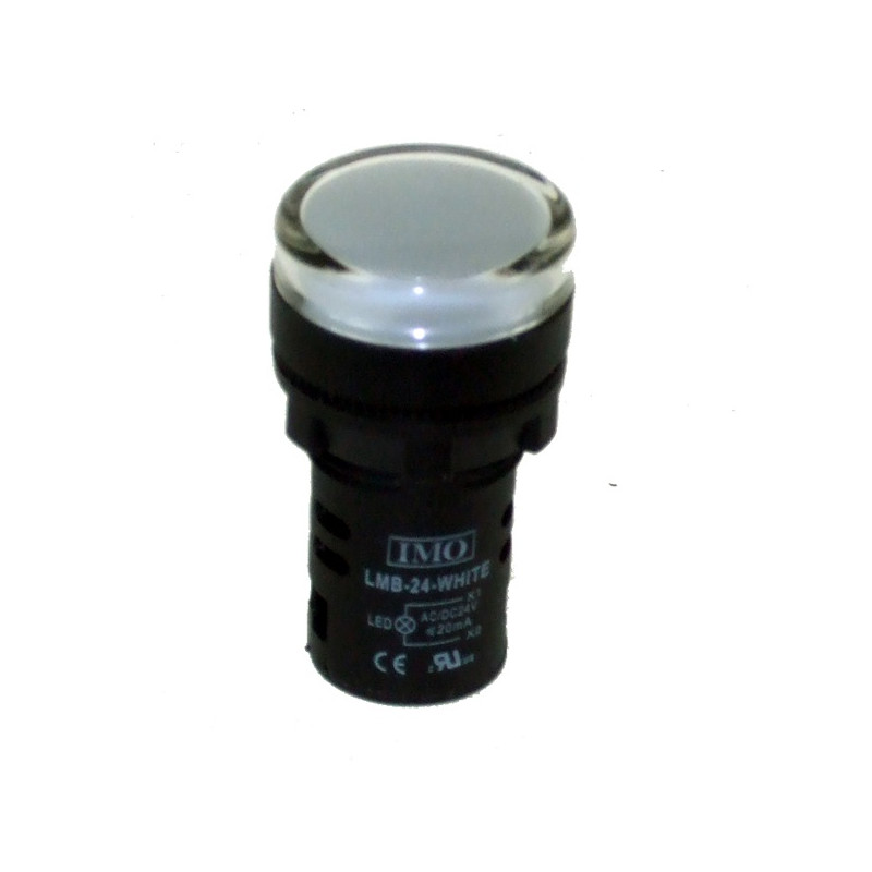 LMB-24-WHITE   Lampada pilota D 22 mm a LED 24Vac dc  luce bianca  IP65