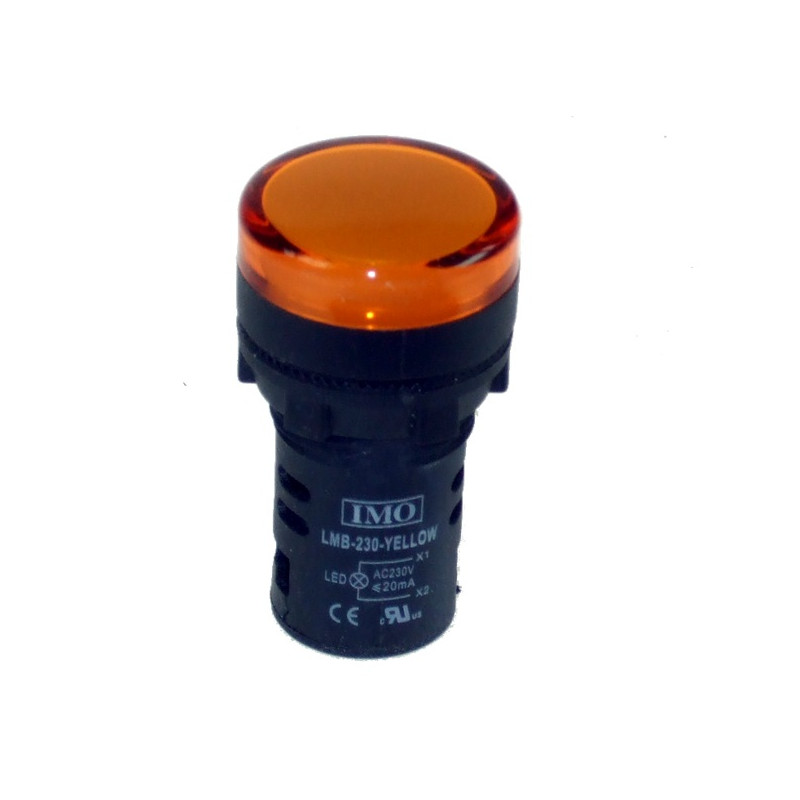 LMB-24-YELLOW  Lampada pilota D 22 mm a LED 24Vac dc  luce gialla  IP65