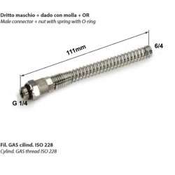 CG581/4.06-04   Raccordo  a calzamento diritto maschio  girevole molla G 1/4  or T 6 X 4