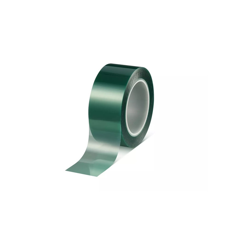 50600-0001-00  Nastro PET verde traslucido  adesiva silicone per alte temperature 66m x 50 mm