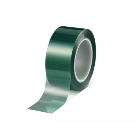 50600-0001-00  Nastro PET verde traslucido  adesiva silicone per alte temperature 66m x 50 mm