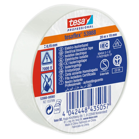 53988-00061-00  Nastro Isolante Soft PVC 20m x 19mm  bianco
