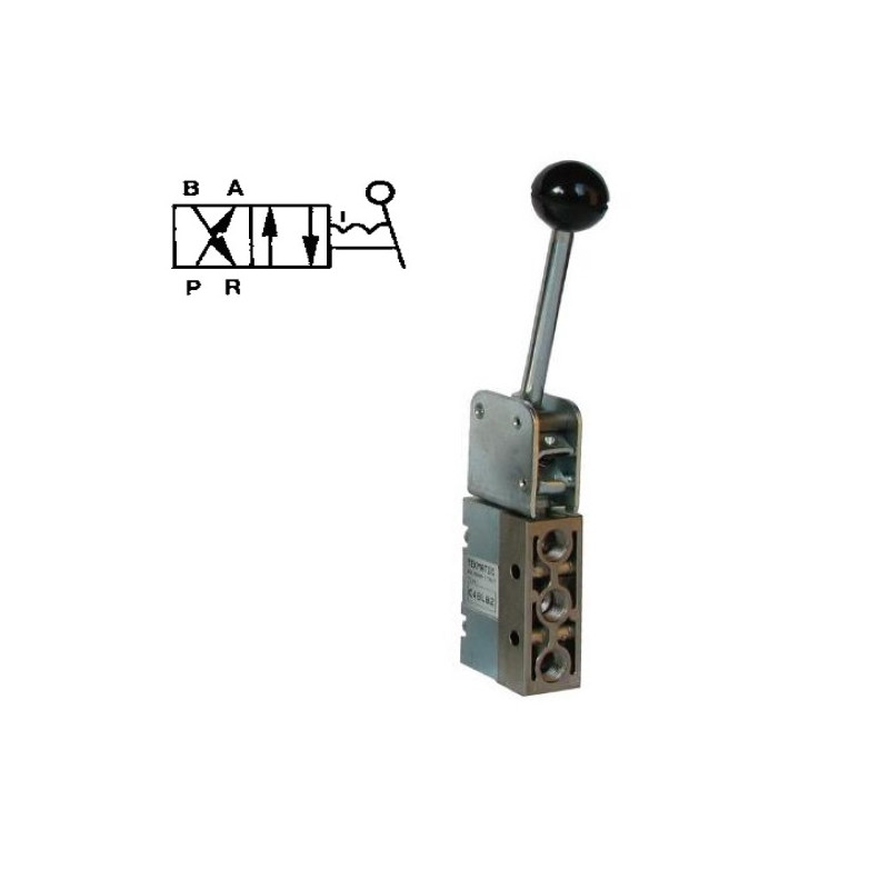 C48L82  Comando pneumatico cassetto 4 2 vie 1/8 G  con azionatore   leva bistabile