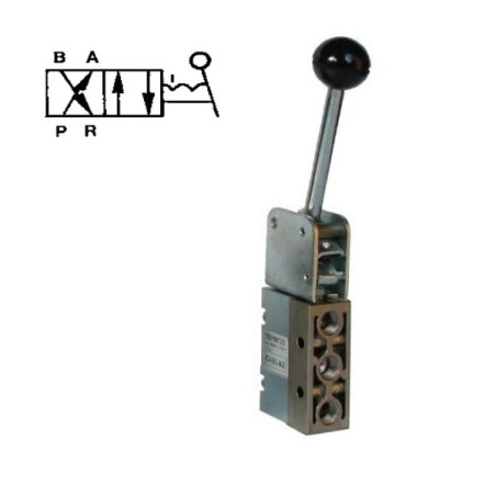 C48L82  Comando pneumatico cassetto 4 2 vie 1/8 G  con azionatore   leva bistabile