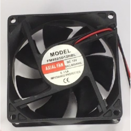 FM8025D12HBL  Ventola Assiale  80 x 80 x 25 con cuscinetti 12VDC  2600 Rpm   56m3 h