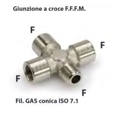 L94F3.1/8   Raccordo a croce  M    F   F  F  G 1/8