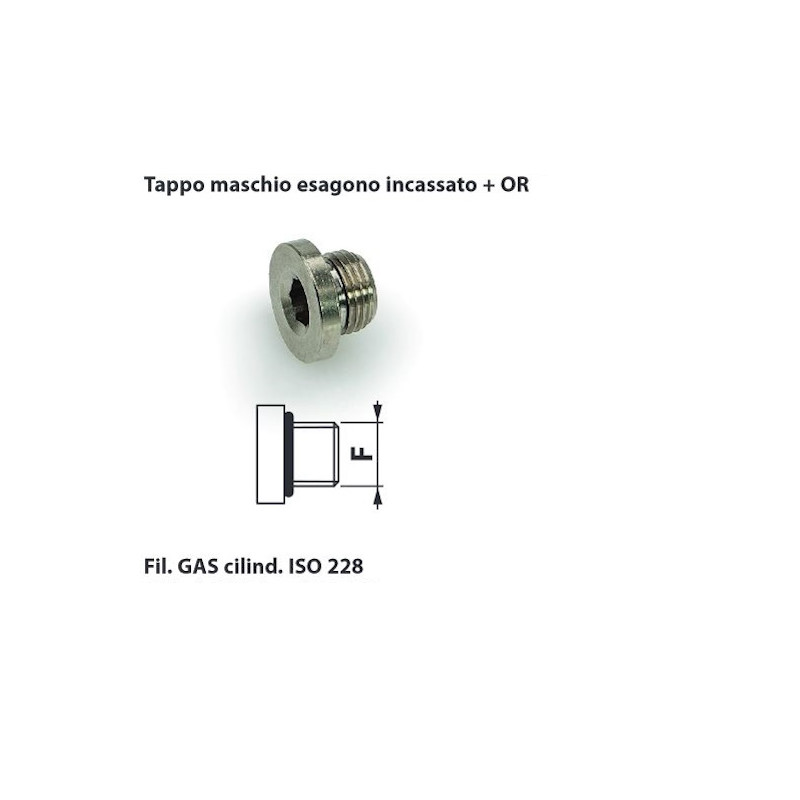 LG83.1/2  Tappo maschio cilindrico  or esag  incas  G 1/2
