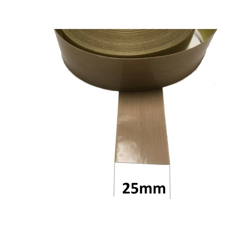 PTFE5741025   Nastro GLASS PTFE   spess. 0,120   adesivo siliconico  H 25mm x 1 mtl