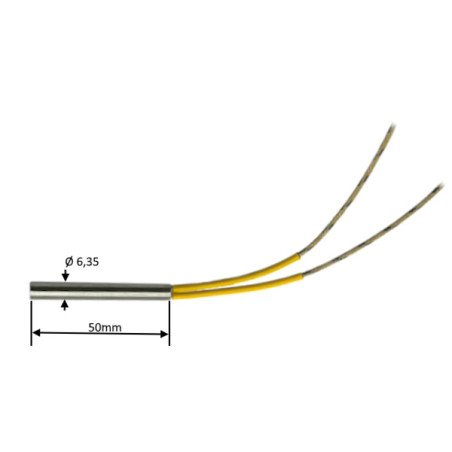   Riscaldatore a cartuccia D 6,35 X  L 50 mm  24V 80W  Lc 500 mm HD144502480