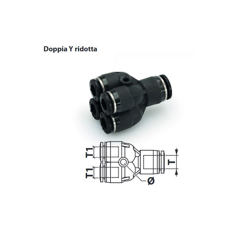 RR61.06.04   Raccordo rapido a doppio  Y  ridotto T 06  T1 04