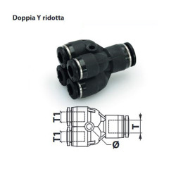 RR61.08.06   Raccordo rapido a doppio  Y  ridotto T 08   T1  06