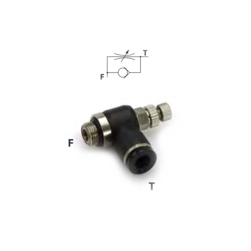 RRGSC.3/8.10   Regolatore di flusso per cilindri  G 3/8   or  T 10