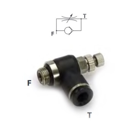 RRGSC.3/8.10   Regolatore di flusso per cilindri  G 3/8   or  T 10