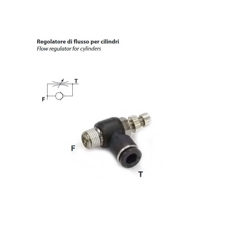 RRSC.3/8.08  Regolatore di flusso unidirezionale per cilindro T 8  G 3/8
